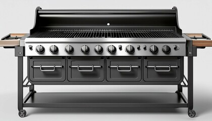 black and white stove