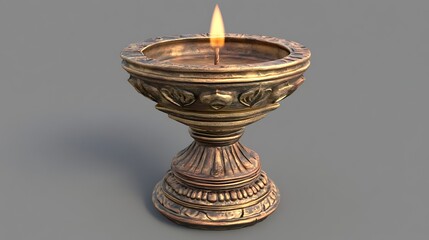 Elegant 3D Diya with Dynamic Lighting for Diwali