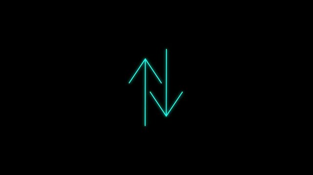  sort icon cyan cyan color glowing animation black background