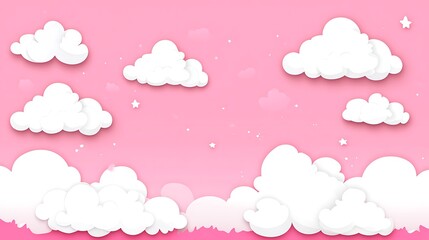 Dreamy Clouds in Pink Background