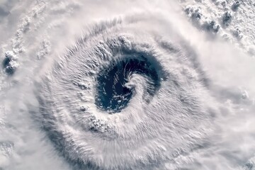 Fototapeta premium A captivating aerial view of a swirling storm, showcasing the powerful forces of nature and the beauty of meteorological phenomena.