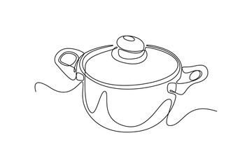 Kitchen tool concept. Single line draw design vector graphic illustration.