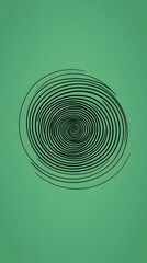 Black Spiral on Green Background, Abstract Image, Texture, Pattern Background, Wallpaper, Cover and Screen for Smartphone, PC, Laptop, 9:16 and 16:9 Format