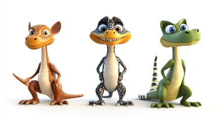 Naklejka premium Colorful 3D Animated Animals for Creative Projects