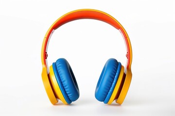 Sound stereo headphones headset white background electronics.