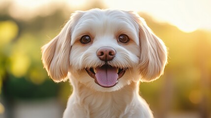 Charming Bolognese Dog in Beautiful Natural Light