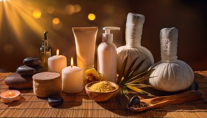 A set of luxury spa products