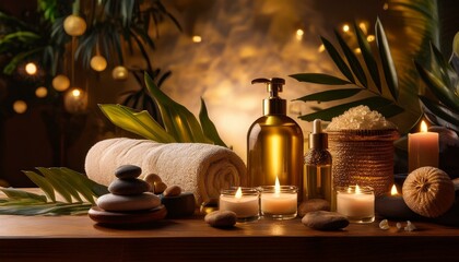 A set of luxury spa products