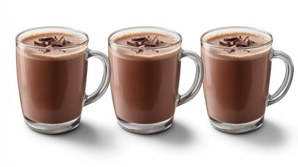 Three Steaming Cups of Hot Chocolate Delight