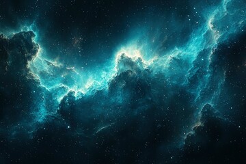 Obraz premium A celestial nebula with swirling clouds of gas and dust, illuminated by distant stars.