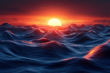 Obraz premium A Sunset Over a Calm and Serene Sea