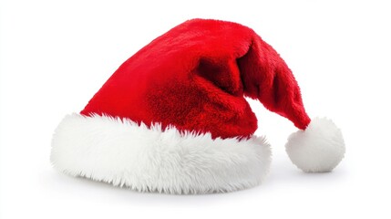 Santa Claus red hat isolated on white background