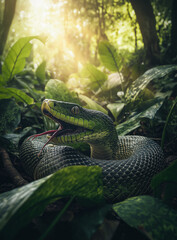 Fototapeta premium From Fangs to Scales: The Fascinating Anatomy and Survival Skills of Snakes 