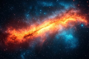 Fototapeta premium A Cosmic River of Stars and Nebulae in the Night Sky