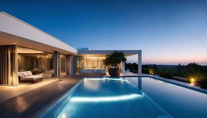 Fototapeta premium Luxurious 5-star ultra-luxury hotel pool