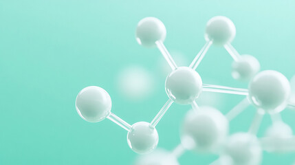Aspirin Molecule on Calming Pastel Green Background  Hyper-Realistic 8K Pain Relief Concept
