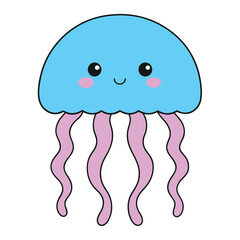 Cute Jellyfish Vector Illustration for Playful and Minimalist Designs.