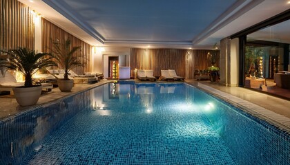 Fototapeta premium Luxurious 5-star ultra-luxury hotel pool