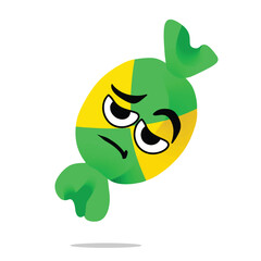 tired candy mascot illustrations character design. new year, anniversary birthday and celebration concept. decorations and event themes