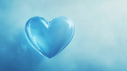 Blue Heart Illustration with Soft Glow