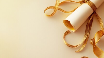 Ivory and gold background for a graduation certificate, emphasizing elegant simplicity.