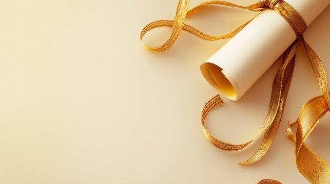 Ivory and gold background for a graduation certificate, emphasizing elegant simplicity.