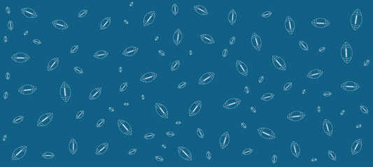 American Rugby outline stroke pattern abstract vector background