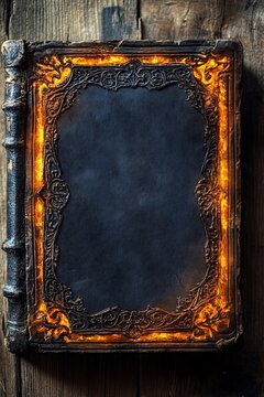 An intriguing ancient tome with glowing edges suggesting mystical knowledge and timeless secrets waiting to be unveiled