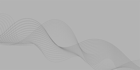 Abstract wave blend lines on transparent background. Design for banner, wallpaper, background and many more. Undulate Grey Wave Swirl, frequency sound wave, twisted curve lines with blend effect.	
