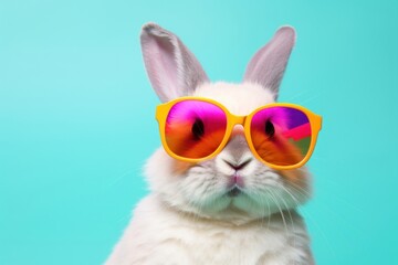 Fototapeta premium bunny wearing sunglasses mammal animal.