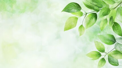 A vibrant, green leaf backdrop featuring soft, blurred lighting, conveying a sense of freshness and nature.