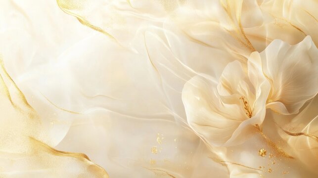 Soft ivory and gold design for a sleek and modern certificate background.