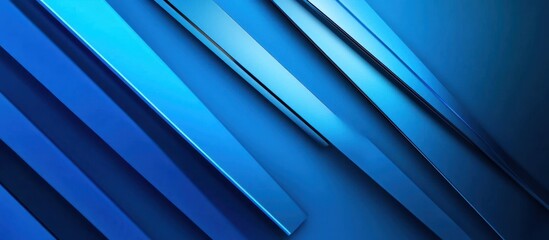 Obraz premium Abstract geometric pattern with blue diagonal lines and a dark blue background.