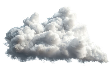 Isolated fluffy white cloud on a transparent background, perfect for design and weather projects.