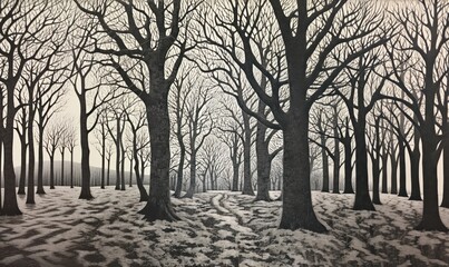 Oak trees nature landscape outdoors.