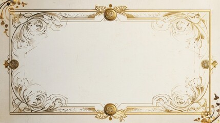 White and gold certificate layout, designed for awards or special recognitions.