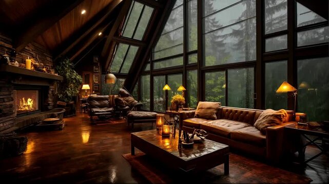 cozy room with fireplace-relaxing cozy for Work, study
