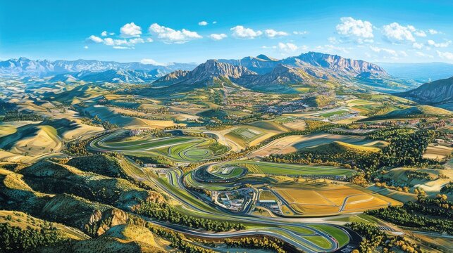Motorland Aragon Circuit map poster, Spain