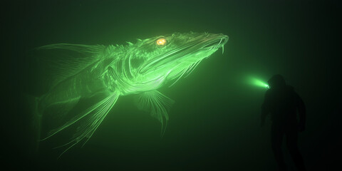 The glowing fish in the deep sea