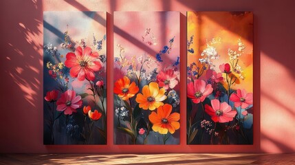 greeting card with vibrant floral patterns set against a soft pink background the card exudes warmth and affection perfect for expressing love and sentiments