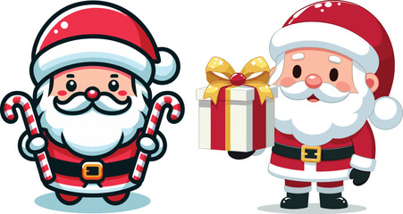 Smiling santa claus on white background