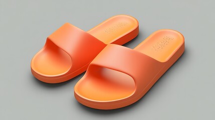 Top View Blank Slippers Shoes Template Vector.
