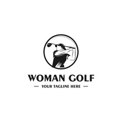 Women's golf sports logo design - vector illustration, women's golf sports emblem design. Suitable for your design need, logo, illustration, animation, etc.