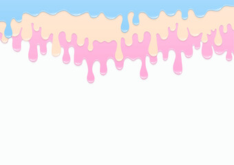 Pastel liquid melting on white background