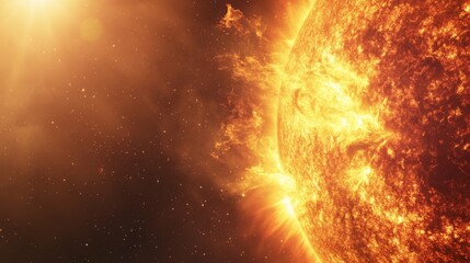 Fototapeta premium Massive Solar Flare Erupting from the Sun's Surface