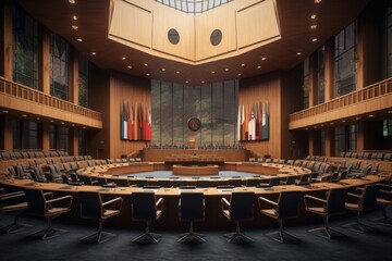 A large conference hall furniture chair room.