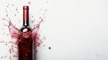 Fototapeta premium Red Wine Splashes on White Background