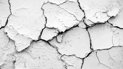 Obraz premium A close-up shot of a cracked black and white wall with visible cracks and imperfections