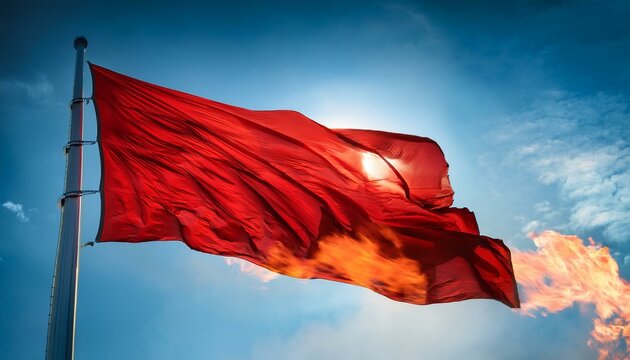 A red flag with a revolutionary aura