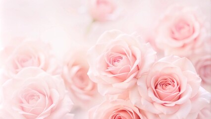 light pink roses in soft color and blur style for background. sweet color roses flowers in pastel tone with blurred style for background pattern texture. sweet color flower petals in soft color 